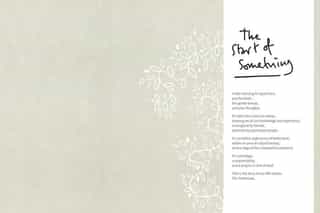 The front cover of 'The Start of Something' book