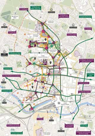 Detailed masterplan of the Leeds Innovation Arc, and how key areas within it are connected.