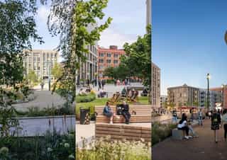 Image made up of 3 photographs of the 3 subject are cities - Sheffield, Leeds and Hull