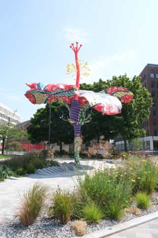 An image of the Hibiscus Rising Sculpture