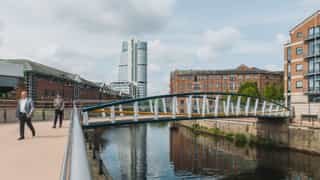 The rive Aire and David Oluwale bridge.