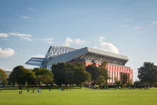 A photo of Anfield Stadium from Stanley Park