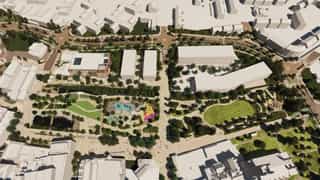 Aerial mock up of Oldham park