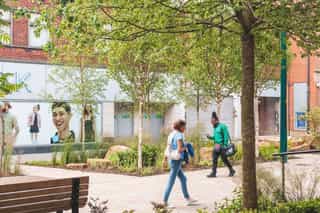 People Walking in Oldham Town Centre