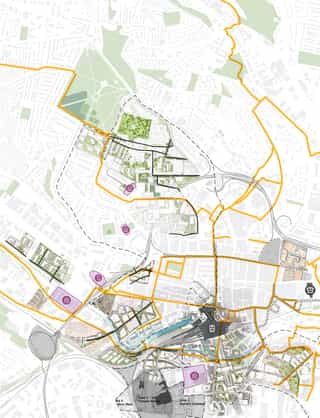 Diagrammatic masterplan of the project area