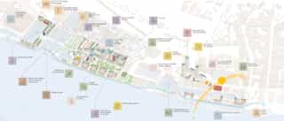 Diagrammatic masterplan showing the Liverpool Waters area, and highlighting new features.