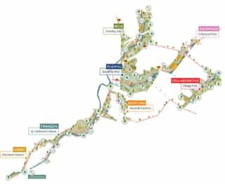 Diagrammatic masterplan showing the different areas of the Victoria North area, and highlighting what each area will bring.