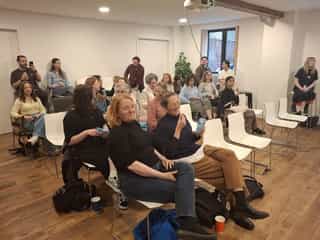 A photo of the crowd attending the Urbanistas event in the Altrincham studio