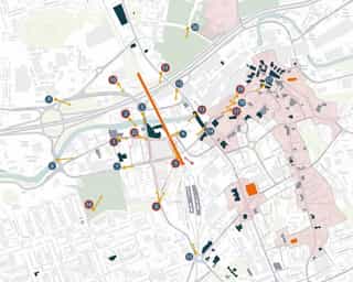 Map of Stockport showing the agreed TVIA viewpoints